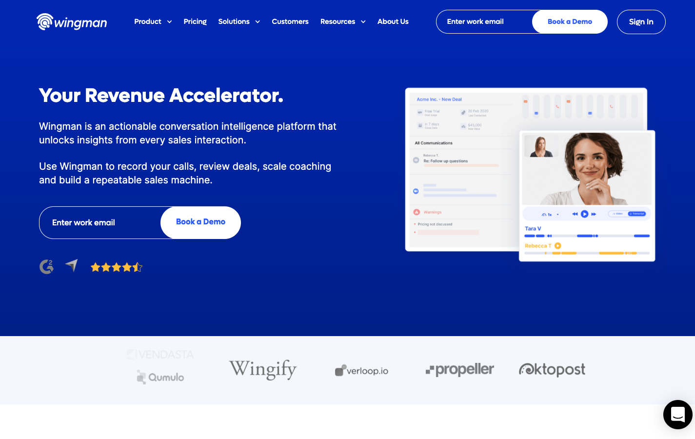 Wingman homepage after reposition, September 2021.